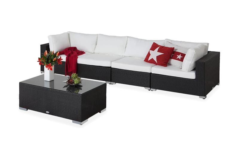 Bahamas Loungesæt 4 Personers+Bord - Sort - Have - Udendørs miljø - Altan & terrasse - Altanmøbler