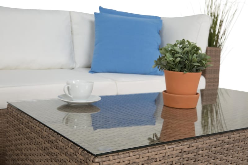 Bahamas Loungesæt 4 Personers+Bord - Sand - Altanmøbler - Sofagrupper udendørs - Loungesæt