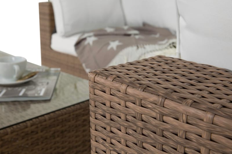 Bahamas Loungesæt 4 Personers+Bord - Sand - Altanmøbler - Sofagrupper udendørs - Loungesæt