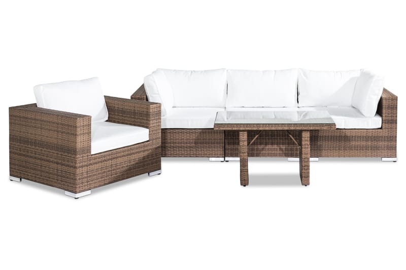 Bahamas Loungesæt 4-Personers - Sand Bord Lænestol - Altanmøbler - Sofagrupper udendørs - Loungesæt