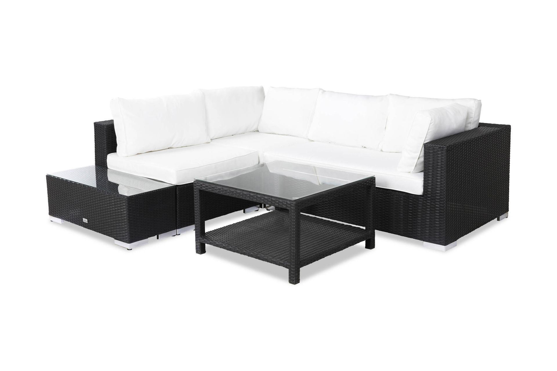 Bahamas Loungesæt 4 Pers Bord 75x75 - Ender Sort - Have - Udendørs miljø - Altan & terrasse - Altanmøbler