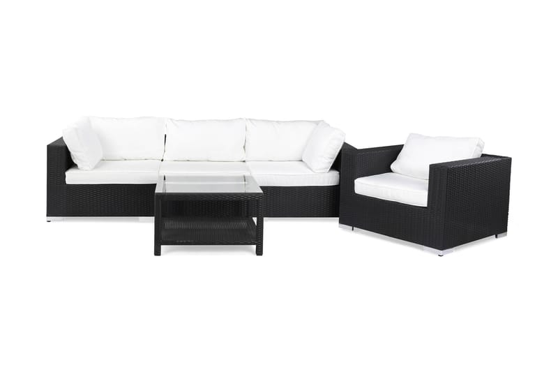 Bahamas Loungesæt 4 Personers+Bord 75x75 - Sort - Have - Udendørs miljø - Altan & terrasse - Altanmøbler
