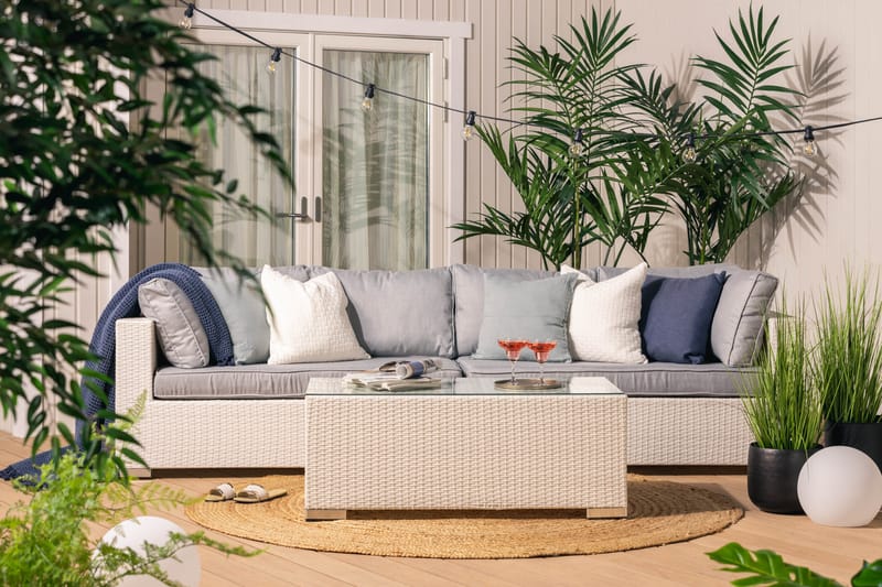 Bahamas Loungesæt 4 Personers+Bord - Hvid - Have - Udendørs miljø - Altan & terrasse - Altanmøbler