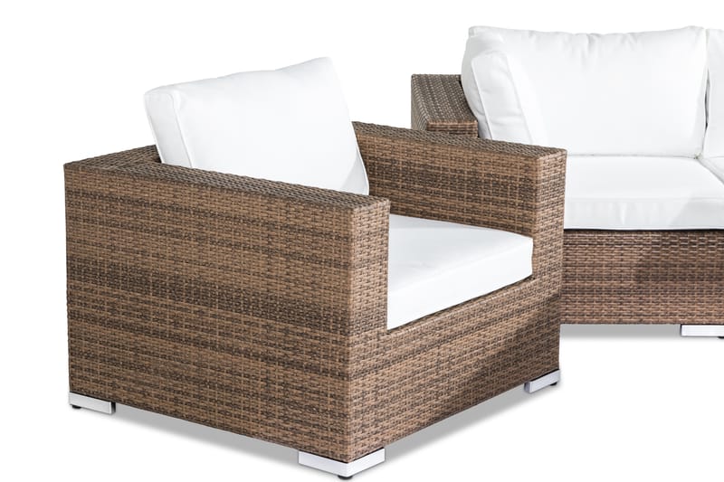 Bahamas Loungesæt 4-Personers - Sand Bord Lænestol - Altanmøbler - Sofagrupper udendørs - Loungesæt