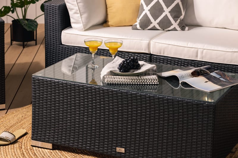 Bahamas Loungesæt 5 personers - Sort Polyrattan - Have - Udendørs miljø - Altan & terrasse - Altanmøbler