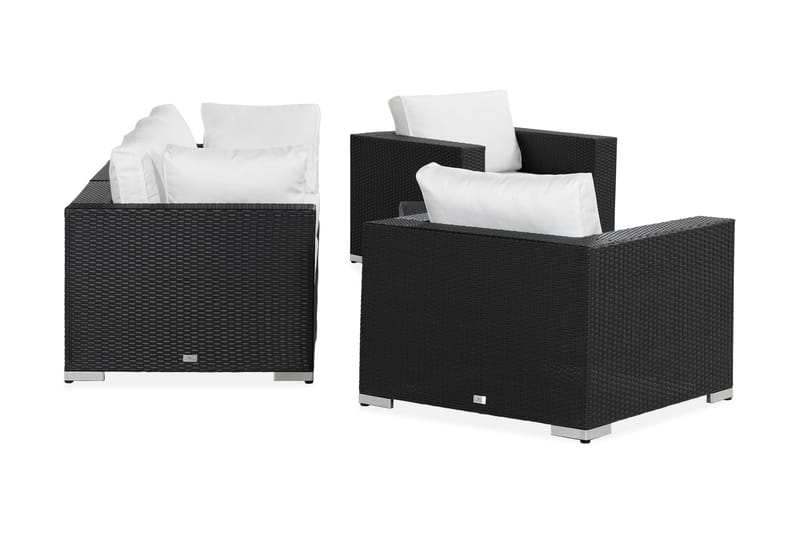 Bahamas Loungesæt 5 personers - Sort Polyrattan - Have - Udendørs miljø - Altan & terrasse - Altanmøbler