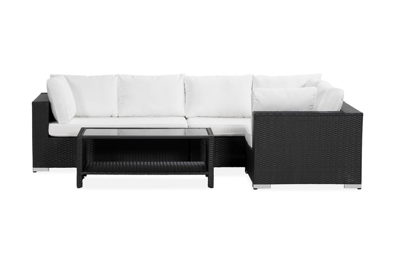 Bahamas Loungesæt 5 Personers+Bord m. Hylde - Sort - Have - Udendørs miljø - Altan & terrasse - Altanmøbler