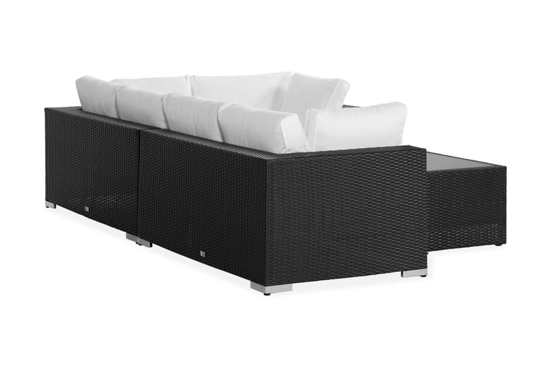 Bahamas Loungesæt 5 Personers+Bord m. Hylde - Sort - Have - Udendørs miljø - Altan & terrasse - Altanmøbler