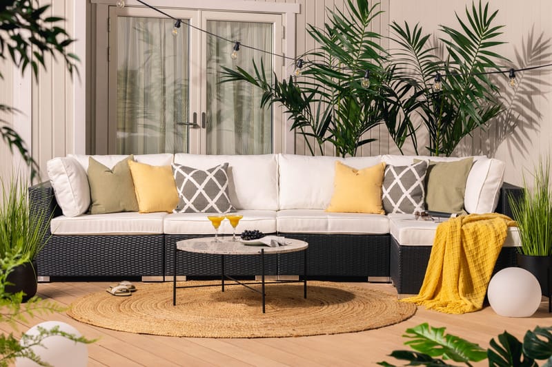 Bahamas Loungesæt 5 Personers - Sort - Altanmøbler - Sofagrupper udendørs - Loungesæt