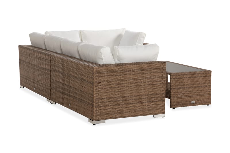 Bahamas Loungesæt 5 Personers+Bord m. Hylde - Sand - Have - Udendørs miljø - Altan & terrasse - Altanmøbler