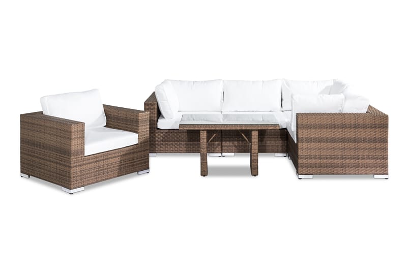 Bahamas Loungesæt 5-Personers - Sand Bord Lænestol - Altanmøbler - Sofagrupper udendørs - Loungesæt