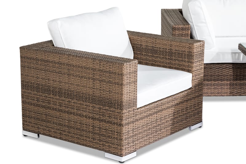 Bahamas Loungesæt 5-Personers - Sand Bord Lænestol - Altanmøbler - Sofagrupper udendørs - Loungesæt