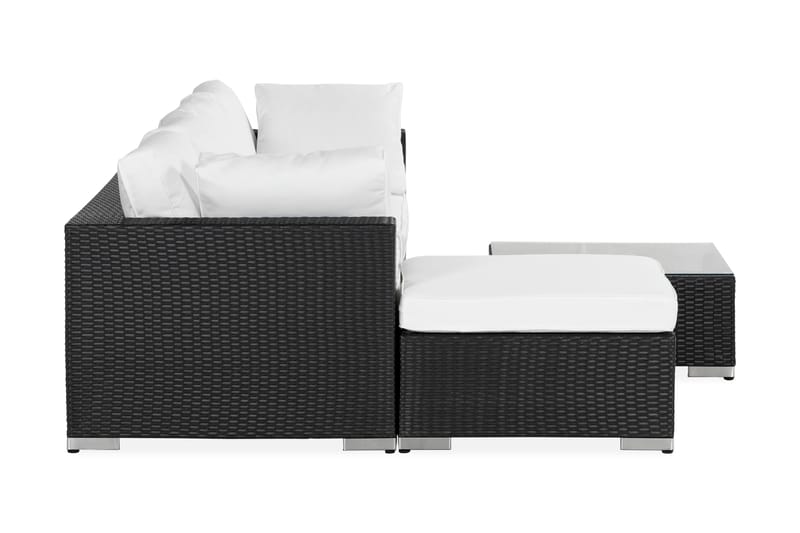Bahamas Loungesæt 6 Personers+2 Puf/Bord - Sort - Have - Udendørs miljø - Altan & terrasse - Altanmøbler