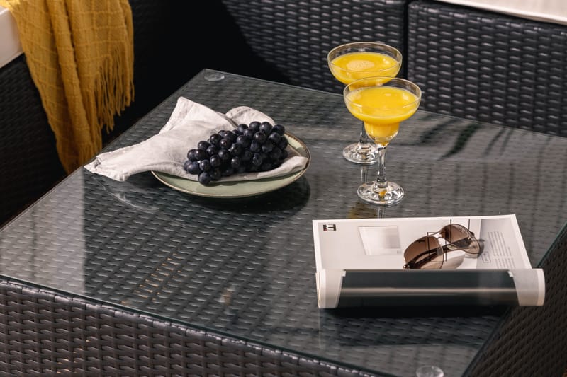 Bahamas Loungesæt 6 Personers+2 Puf/Bord - Sort - Have - Udendørs miljø - Altan & terrasse - Altanmøbler