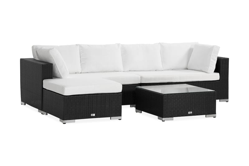 Bahamas Loungesæt 6 Personers+2 Puf/Bord - Sort - Have - Udendørs miljø - Altan & terrasse - Altanmøbler