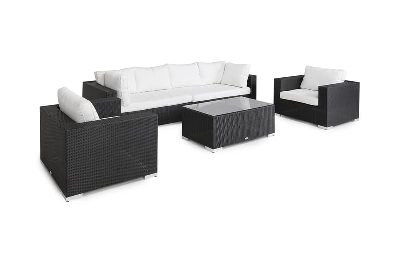 Bahamas Loungesæt 6 Personers+Bord - Sort - Have - Udendørs miljø - Altan & terrasse - Altanmøbler