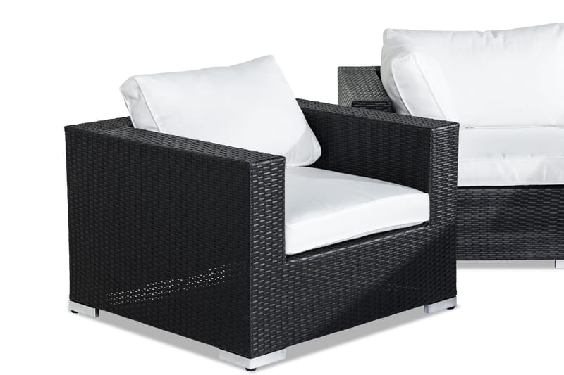 Bahamas Loungesæt 6-Personers - Sort Bord Lænestol - Sofagrupper udendørs - Loungesæt - Altanmøbler