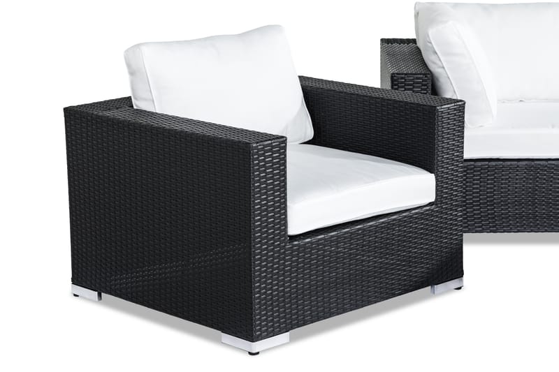 Bahamas Loungesæt 6-Personers - Sort Bord 2 Lænestole - Altanmøbler - Sofagrupper udendørs - Loungesæt