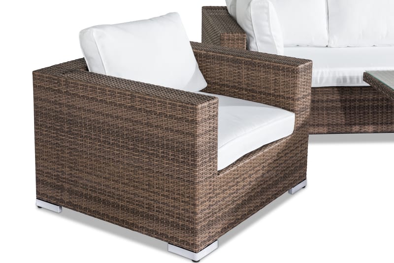 Bahamas Loungesæt 6-Personers - Sand Bord Lænestol Chaiselong - Altanmøbler - Sofagrupper udendørs - Loungesæt