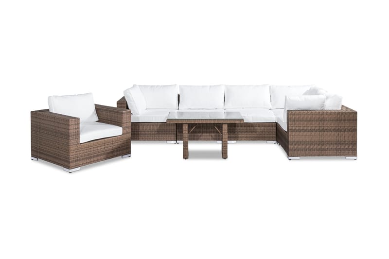 Bahamas Loungesæt 6-Personers - Sand Bord Lænestol - Altanmøbler - Sofagrupper udendørs - Loungesæt