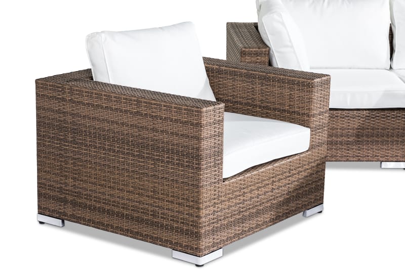 Bahamas Loungesæt 6-Personers - Sand Bord Lænestol - Sofagrupper udendørs - Loungesæt - Altanmøbler
