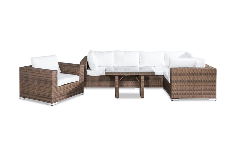 Bahamas Loungesæt 6-Personers - Sand Bord Lænestol - Altanmøbler - Sofagrupper udendørs - Loungesæt