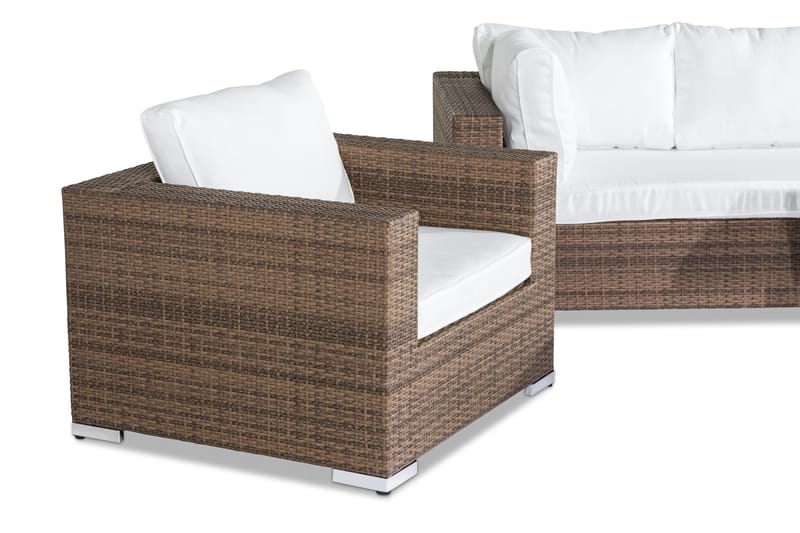 Bahamas Loungesæt 6-Personers - Sand Bord 2 Lænestole - Altanmøbler - Sofagrupper udendørs - Loungesæt