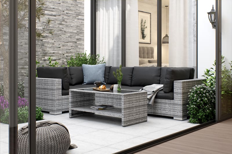 Bahamas Loungesæt - Grå - Altanmøbler - Sofagrupper udendørs - Loungesæt
