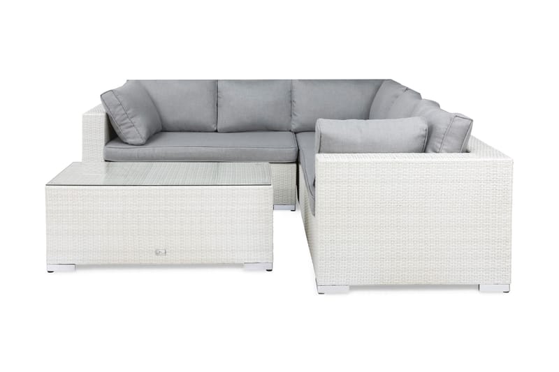 Bahamas Loungesæt - Hvid Polyrattan - Have - Udendørs miljø - Altan & terrasse - Altanmøbler