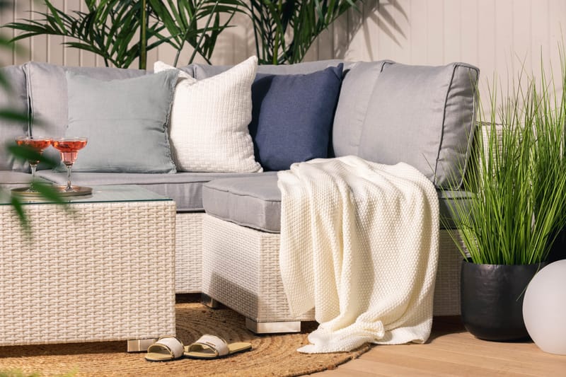 Bahamas Loungesæt - Hvid Polyrattan - Have - Udendørs miljø - Altan & terrasse - Altanmøbler