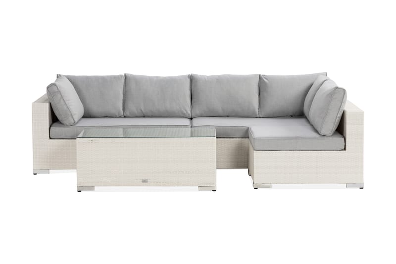 Bahamas Loungesæt - Hvid Polyrattan - Have - Udendørs miljø - Altan & terrasse - Altanmøbler