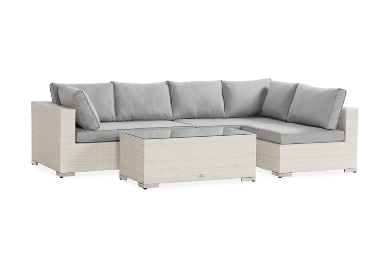Bahamas Loungesæt - Hvid Polyrattan - Have - Udendørs miljø - Altan & terrasse - Altanmøbler