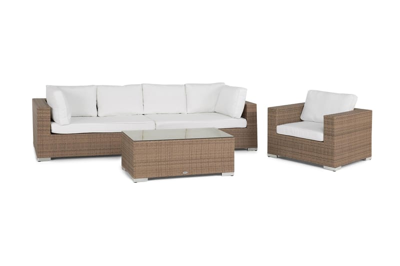 Bahamas Loungesæt med Bord - Sand - Sofagrupper udendørs - Loungesæt - Altanmøbler