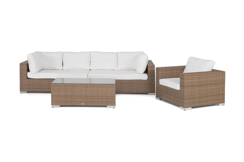 Bahamas Loungesæt med Bord - Sand - Altanmøbler - Sofagrupper udendørs - Loungesæt
