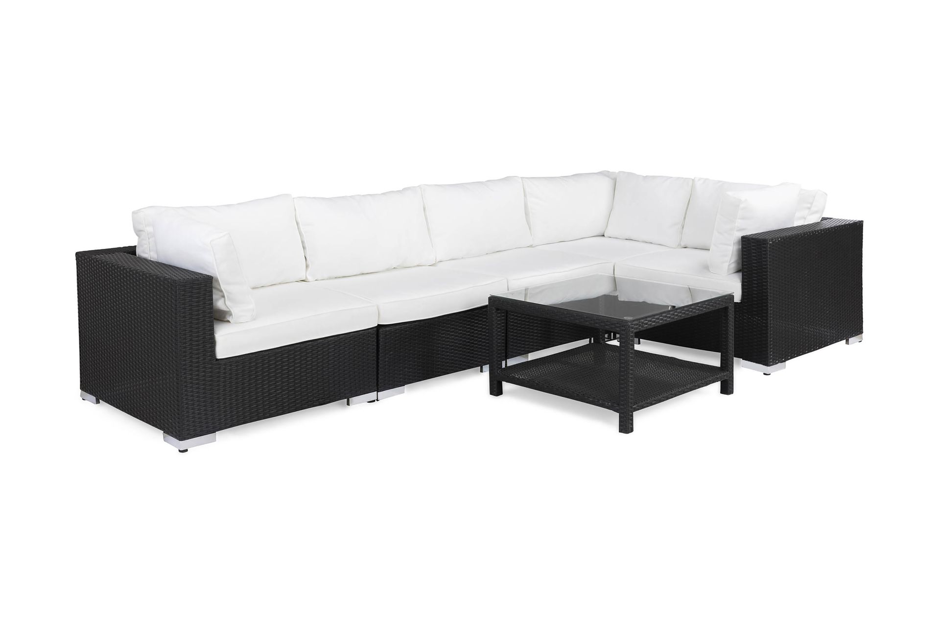 Bahamas Loungesæt Polyrattan - Sort - Have - Udendørs miljø - Altan & terrasse - Altanmøbler