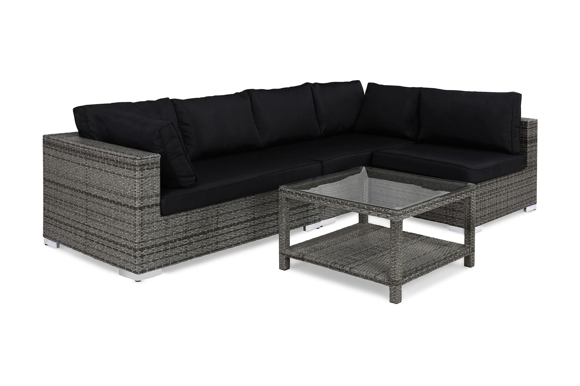 Bahamas Loungesæt Polyrattan - Grå - Have - Udendørs miljø - Altan & terrasse - Altanmøbler