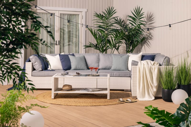 Bahamas Loungesæt Polyrattan - Hvid - Altanmøbler - Sofagrupper udendørs - Loungesæt