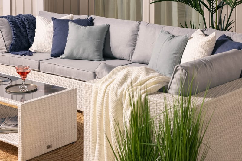 Bahamas Loungesæt Polyrattan - Hvid - Have - Udendørs miljø - Altan & terrasse - Altanmøbler