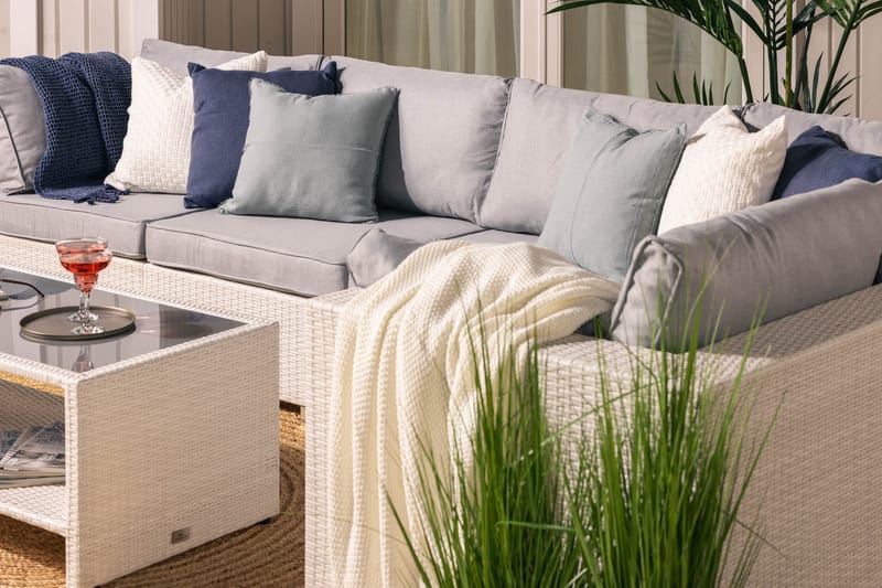 Bahamas Loungesæt Polyrattan - Hvid - Altanmøbler - Sofagrupper udendørs - Loungesæt