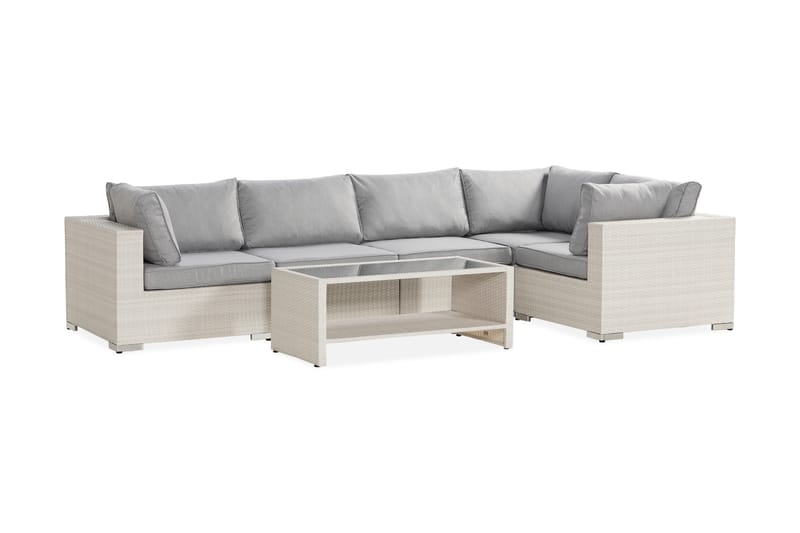 Bahamas Loungesæt Polyrattan - Hvid - Have - Udendørs miljø - Altan & terrasse - Altanmøbler