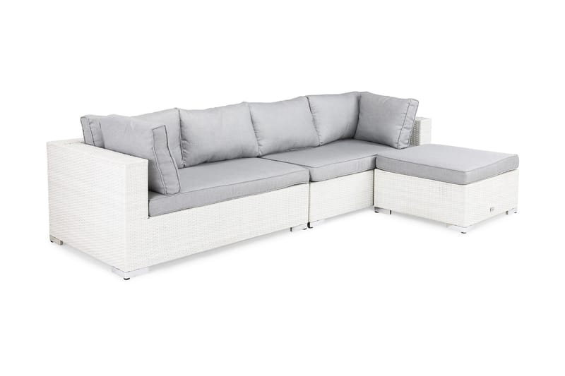 Bahamas Loungesæt - Polyrattan Hvid - Have - Udendørs miljø - Altan & terrasse - Altanmøbler