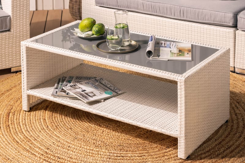 Bahamas Loungesæt - Polyrattan Hvid - Have - Udendørs miljø - Altan & terrasse - Altanmøbler