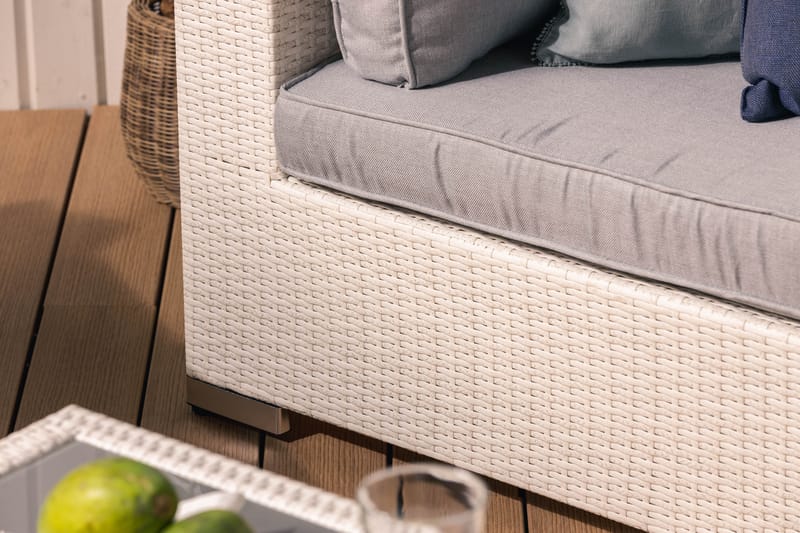 Bahamas Loungesæt - Polyrattan Hvid - Have - Udendørs miljø - Altan & terrasse - Altanmøbler