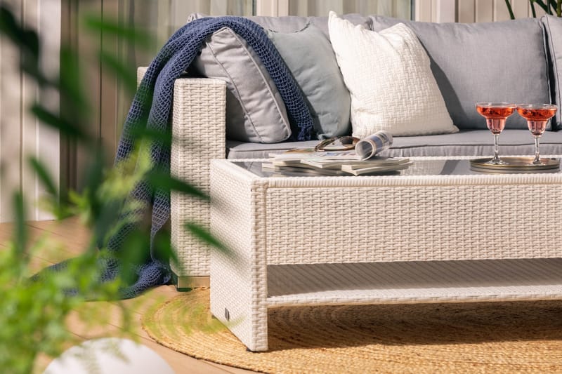 Bahamas Loungesæt - Polyrattan Hvid - Altanmøbler - Sofagrupper udendørs - Loungesæt