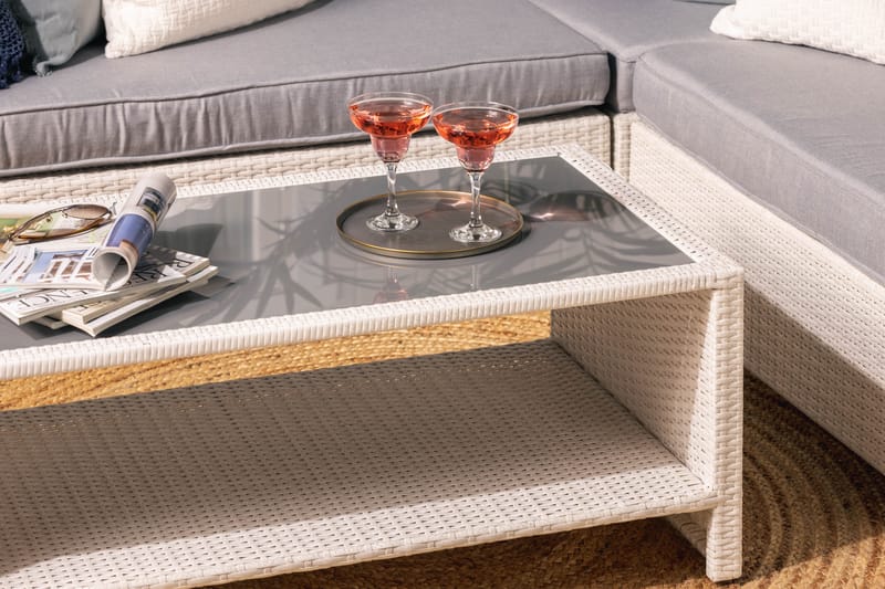 Bahamas Loungesæt - Polyrattan Hvid - Have - Udendørs miljø - Altan & terrasse - Altanmøbler