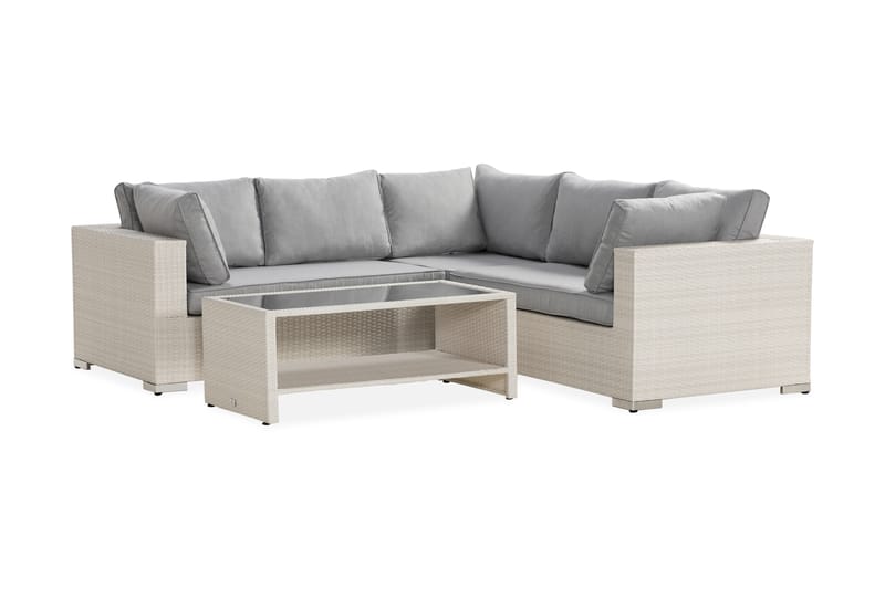 Bahamas Loungesæt - Polyrattan Hvid - Have - Udendørs miljø - Altan & terrasse - Altanmøbler