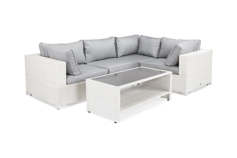 Bahamas Loungesæt Polyrattan - Hvid - Have - Udendørs miljø - Altan & terrasse - Altanmøbler