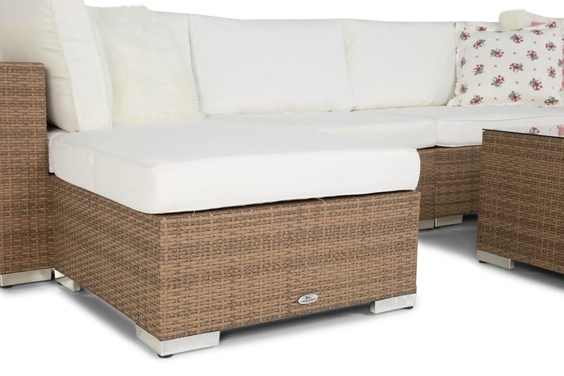 Bahamas Loungessæt 5 Personers+Bord+Lænestol - Sand - Altanmøbler - Sofagrupper udendørs - Loungesæt