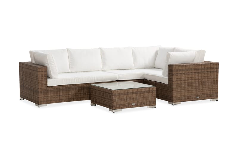 Bahamas Loungessæt 6 Personers+Bord m. Hylde - Sand - Have - Udendørs miljø - Altan & terrasse - Altanmøbler