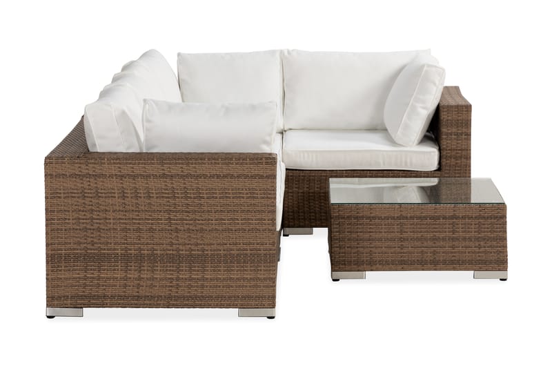 Bahamas Loungessæt 6 Personers+Bord m. Hylde - Sand - Have - Udendørs miljø - Altan & terrasse - Altanmøbler